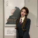 冬日温柔灵动V领格纹JK制服套装 你 祈祷 少女 女新 懒懒llan