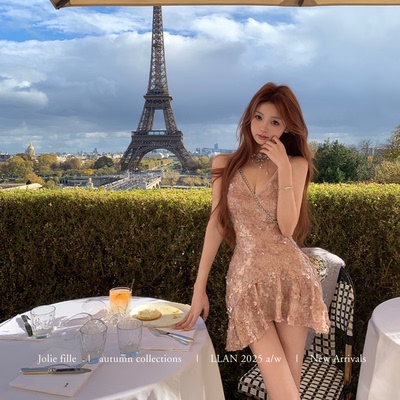 你的懒懒llan复古亮片连衣裙