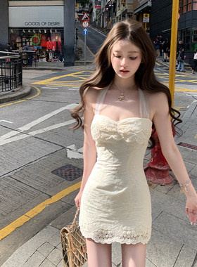 你的懒懒llan挂脖连衣裙女