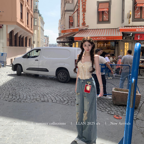 你的懒懒llan宽松显瘦牛仔裤女