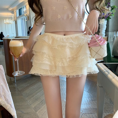 你的懒懒llan蕾丝蓬蓬半身裙女