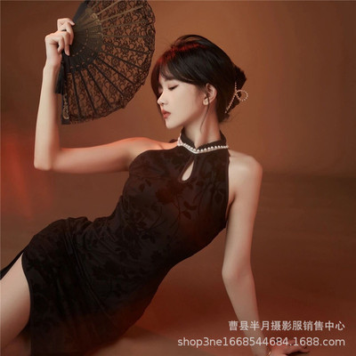 2026新款影楼复古工笔画主题个人写真服装修身中式国风少女艺