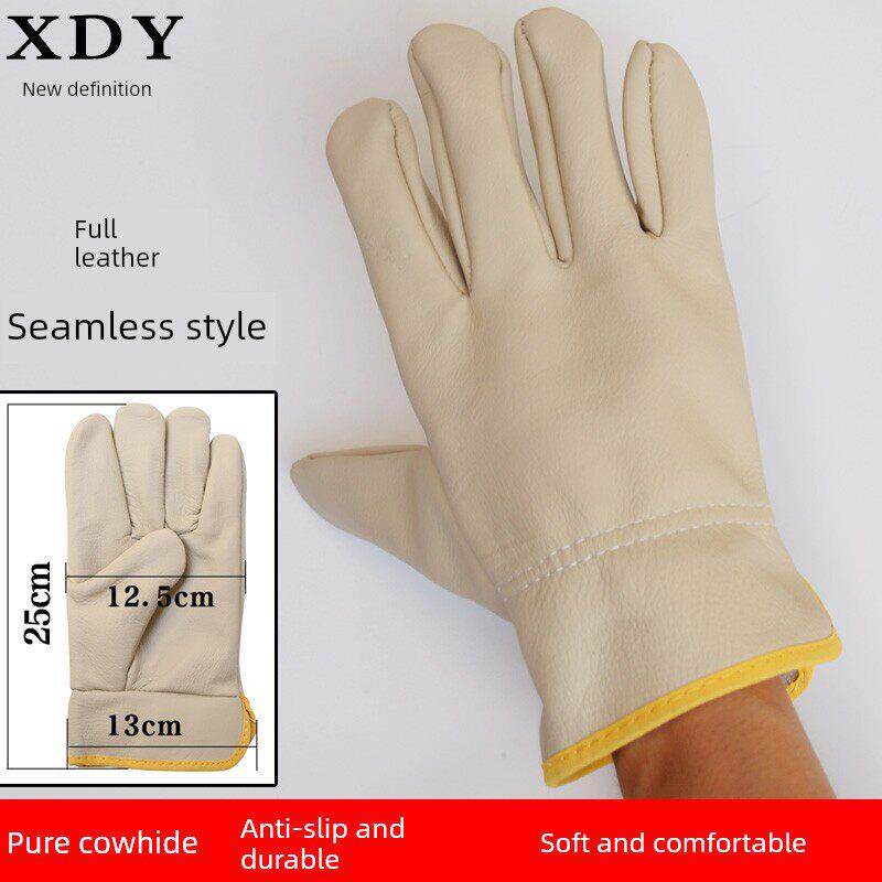 电焊手套劳保手套短皮耐磨头层牛皮焊工手套搬运柔软隔热司机手套