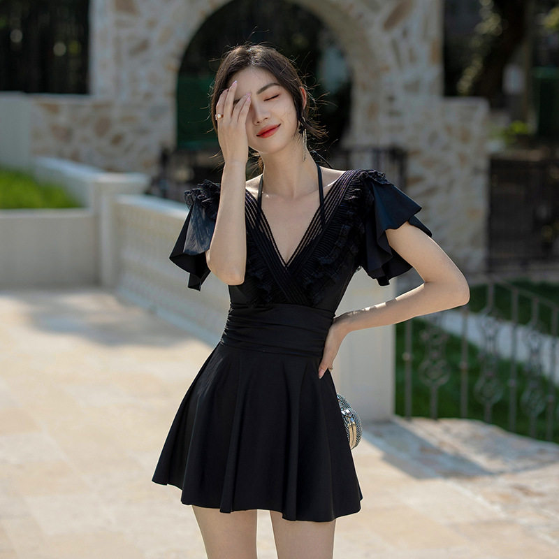 2026新款黑色泳衣女夏连体裙连体泳衣