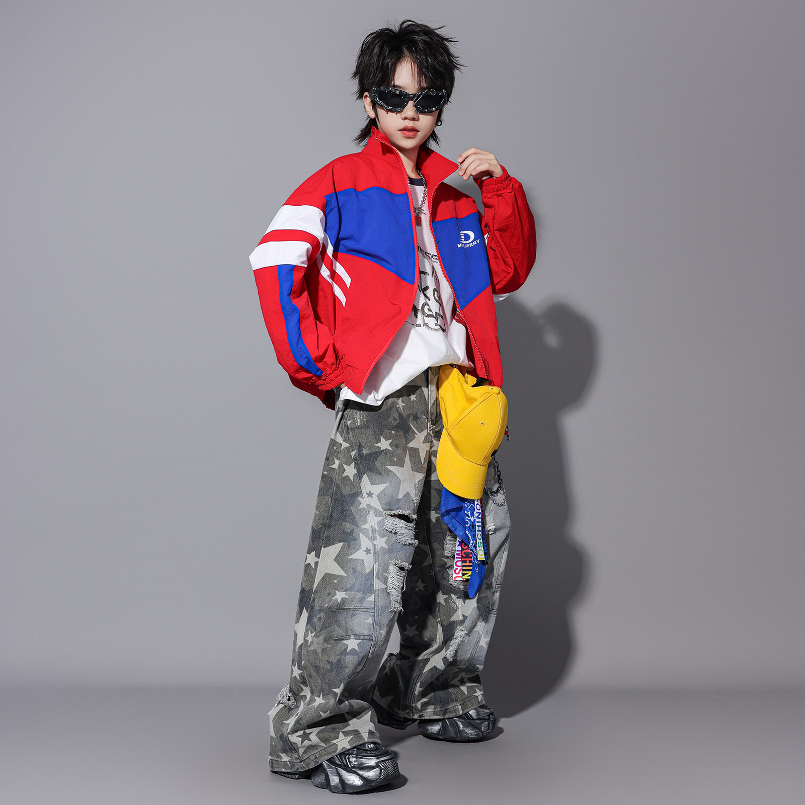 2026新款儿童街舞演出服男女童潮酷嘻哈风元旦运动套装少儿hip