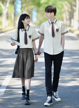 2026新款新品情侣装大码学院风衬衫毕业服学生班服套装jk制服团