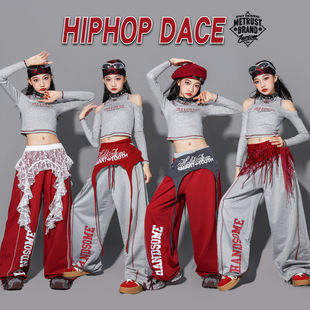 2026新款女童爵士舞服装女孩jazz练功服裤子儿童街舞演出服上