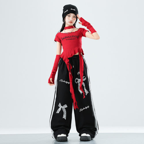 2026新款儿童爵士舞服装jazz女团露脐走秀潮酷时髦女童街舞套