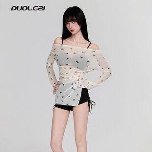 2026新款朵乐滋分体泳衣女海边度假三件套高级感纯欲性感平角泳装