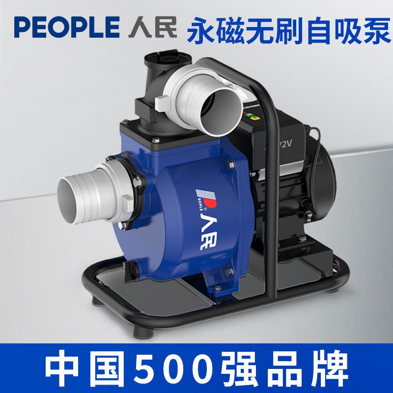 人民电瓶车直流自吸泵永磁变频无刷直流抽水泵48V60V72V家用抽水