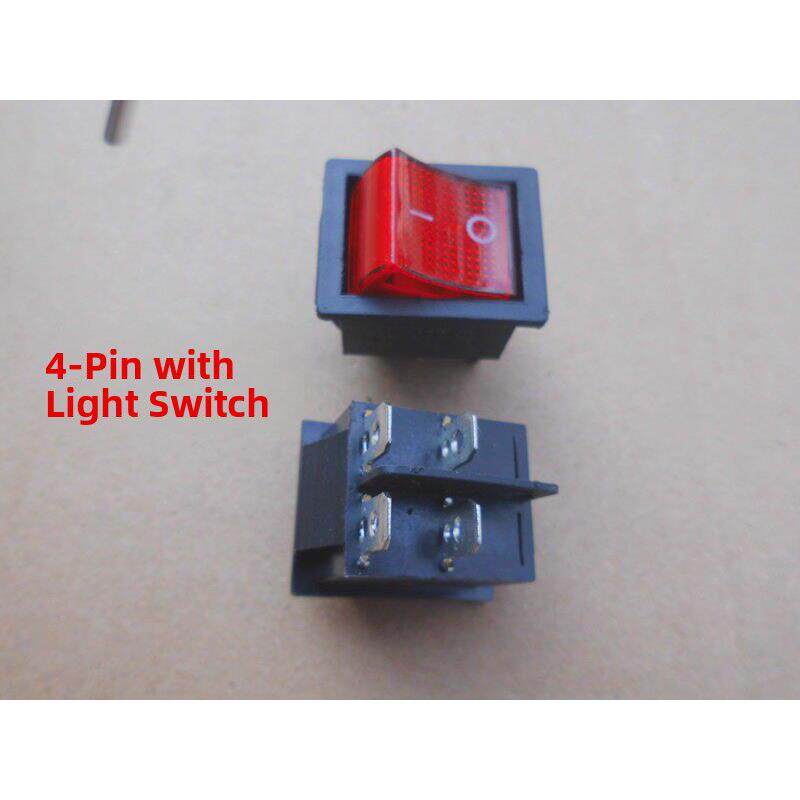 电饼铛开关 船型开关4脚 双排开关单柄按键钮双控制双开关配件