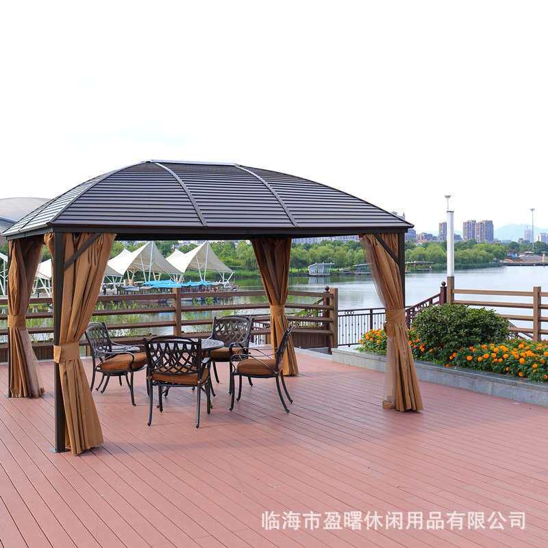 庭院别墅休闲棚3*4M汽车棚 花园凉亭镀锌豪华弧形棚厂家