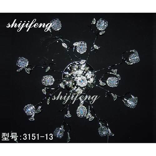 ceiling lamp枝型田园咖啡厅服装店灯餐厅客厅卧室铁艺水晶吸顶灯
