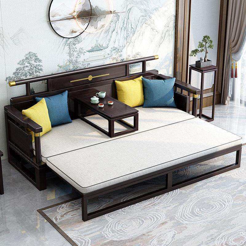 2026新款新中式实木罗汉床沙发床禅意小户型客厅伸缩推拉床罗汉椅