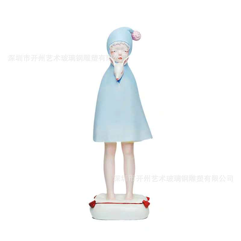 玻璃钢雕塑公仔落地美陈摆件品景观园林大型树脂美女大型厂家直销