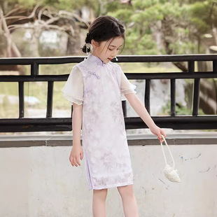 2026新款女童旗袍儿童中国风文艺复古时尚日常改良旗袍连衣裙夏季