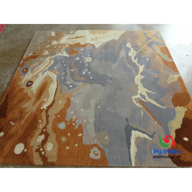 新中式抽象水墨画样板房客厅茶几沙发地毯卧室客房大厅接待室满铺