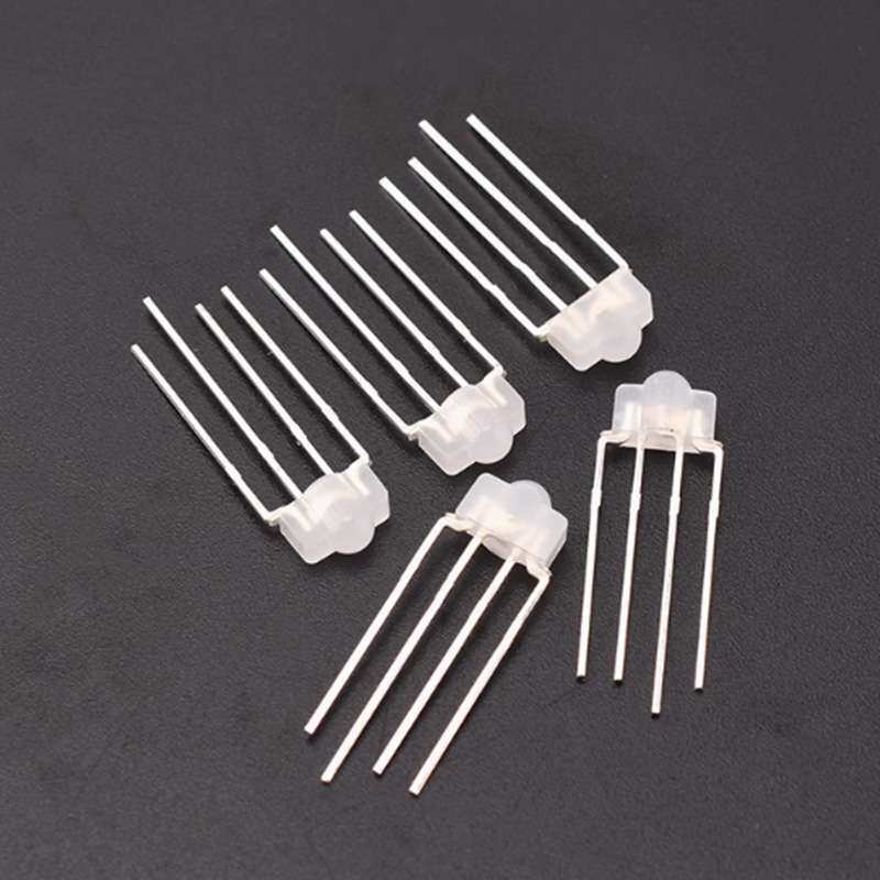 机械键盘3mm rgb灯珠f3雾状塔形透明共阴阳全彩直插led灯珠二极管