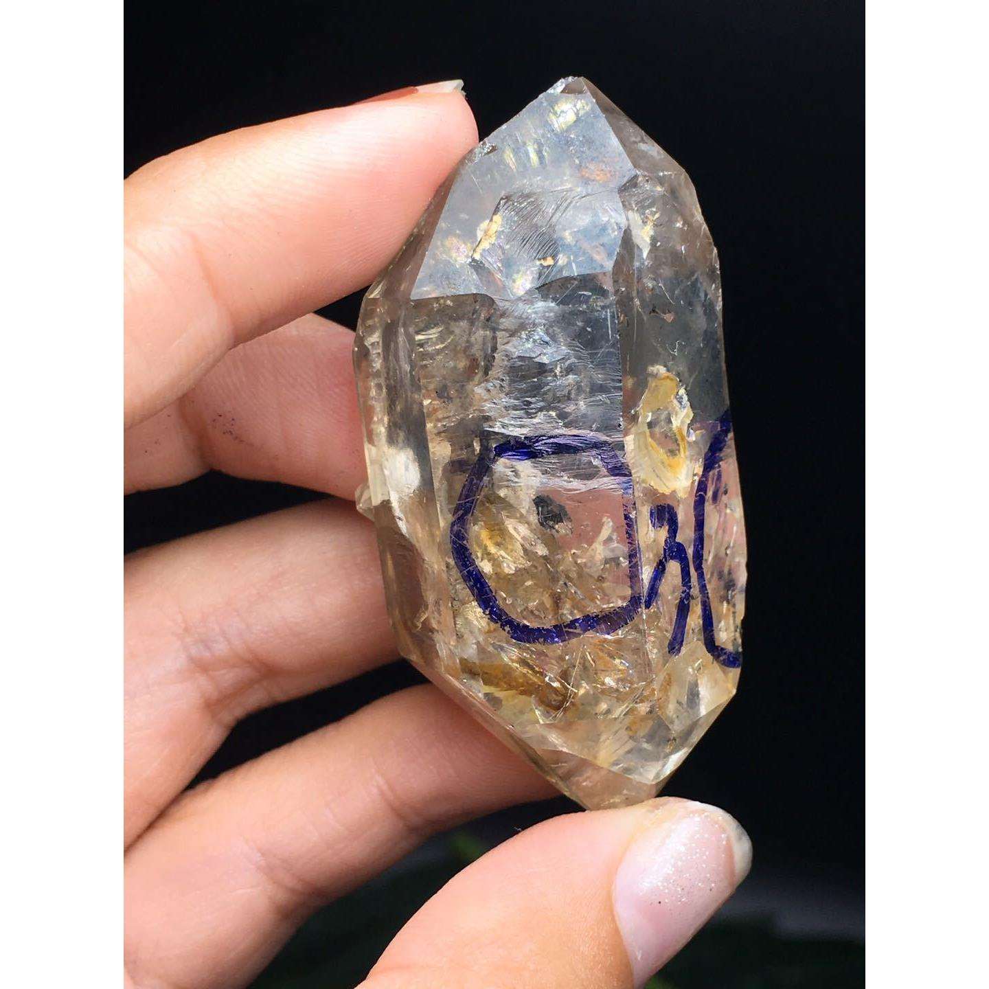 赫尔基蒙水晶(闪灵钻)Herkimer Diamond 多处黑流沙水胆原石