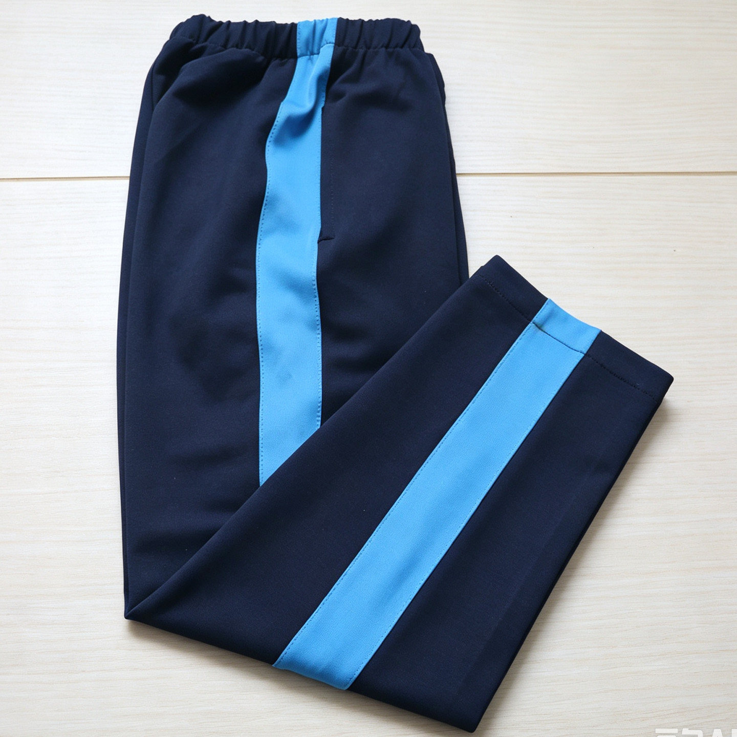 初中小学生校服裤子藏蓝色深湖蓝宽杠直口校裤棉质男女通用可定做