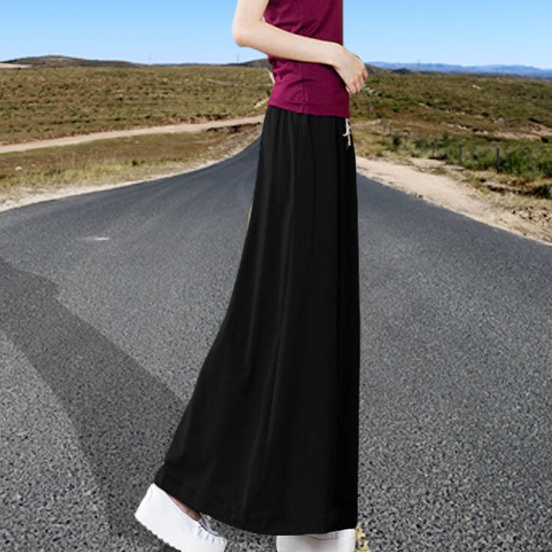 2025年秋冬加绒半身裙女高腰显瘦中长款运动休闲灰色a字拖地长裙