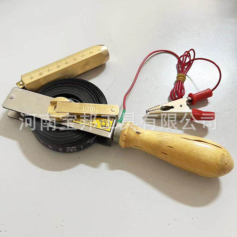 详牌木柄纯铜防爆测深尺可选静电夹高精度国标船用油罐量油尺