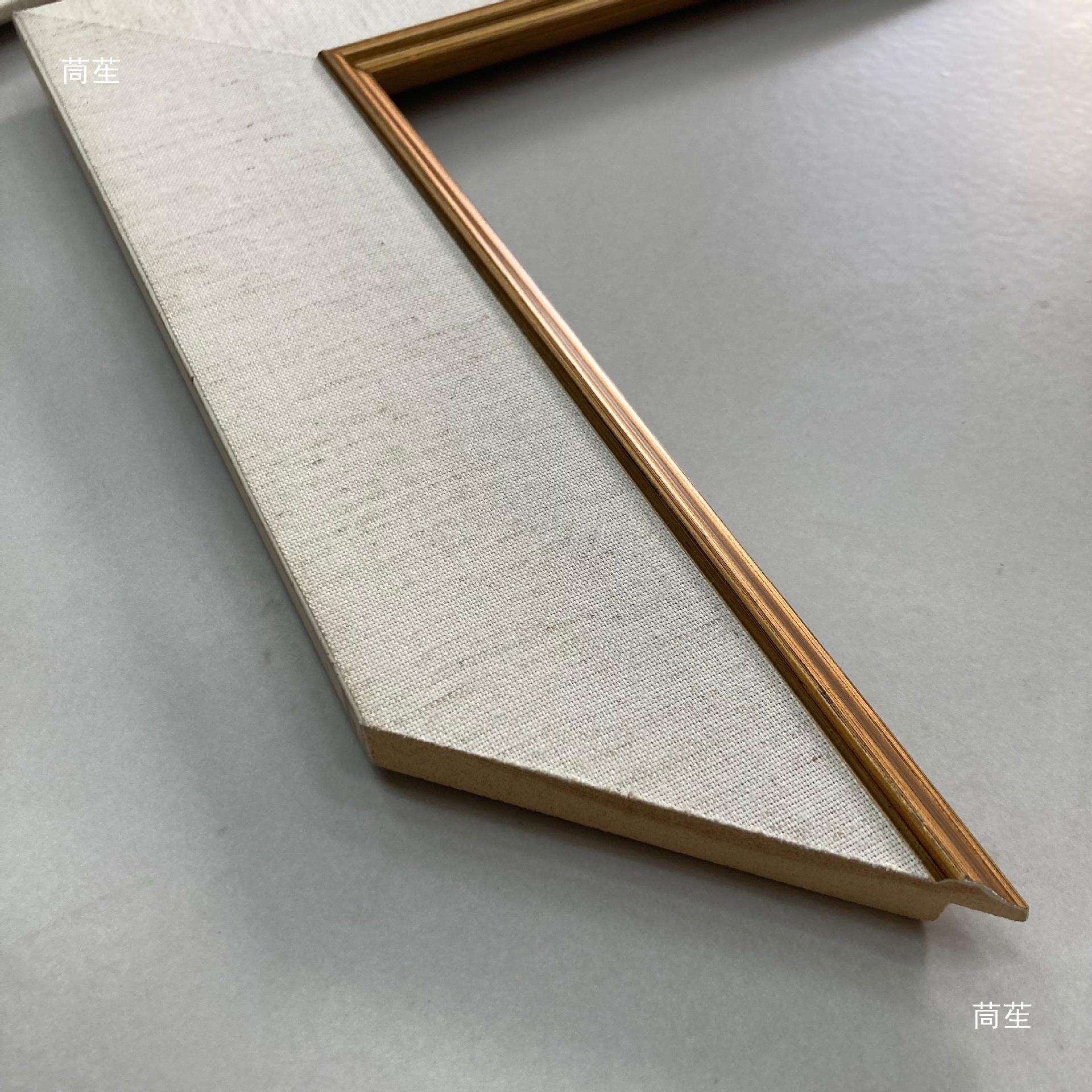 实木贴麻布油画内线实木线条a5相框框条a27a6金边 a7a9