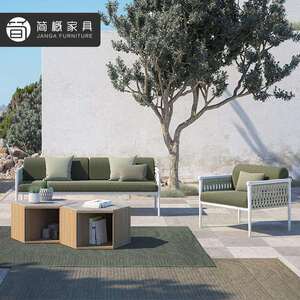 户外桌椅北欧设计师庭院别墅样板间酒店藤编沙发椅子防水组合家具