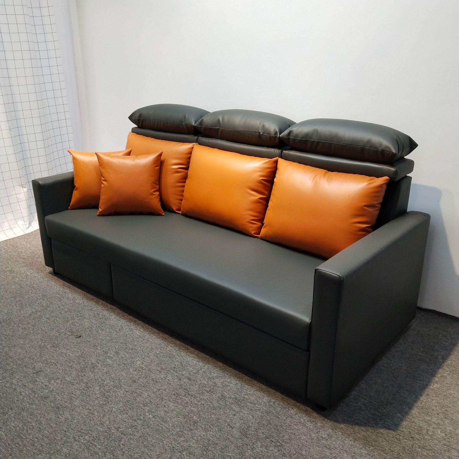 科技布沙发床小户型公寓客厅休闲双拉床双人位两用折叠L沙发变床