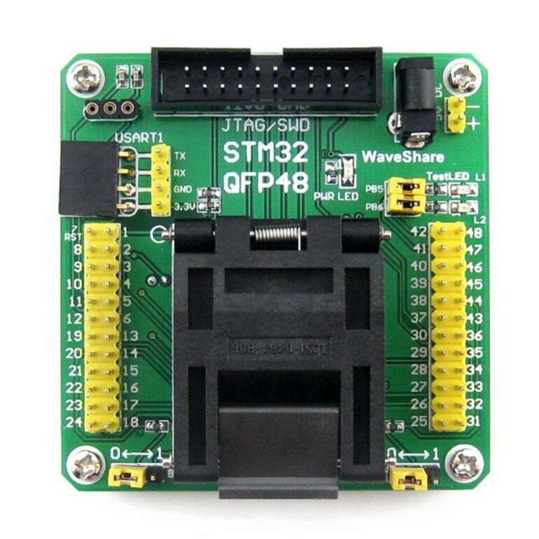 STM32专用编程座 烧写座QFP48 0.5mm引脚间距 原装座子 测试 编程