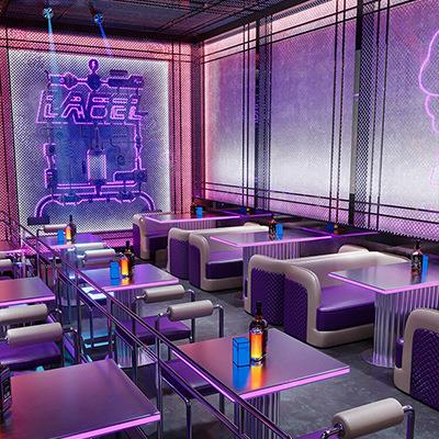 夜场商用清吧桌椅组合酒吧KTV沙发组合发光桌椅岩板桌子圆桌方桌