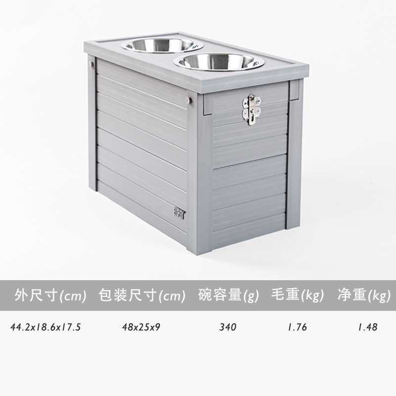 新款中大型犬狗狗餐桌碗一体储粮二合一豪华出口巨贵金毛宠物用品