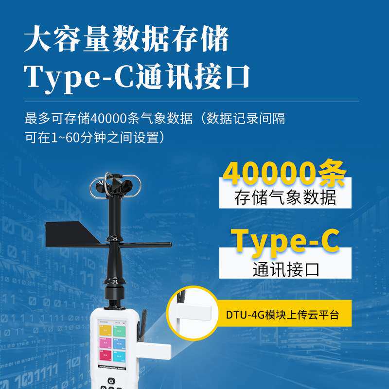 高精度电子气象仪 户外风速风向大气压力海拔GNSS定位手持气象站