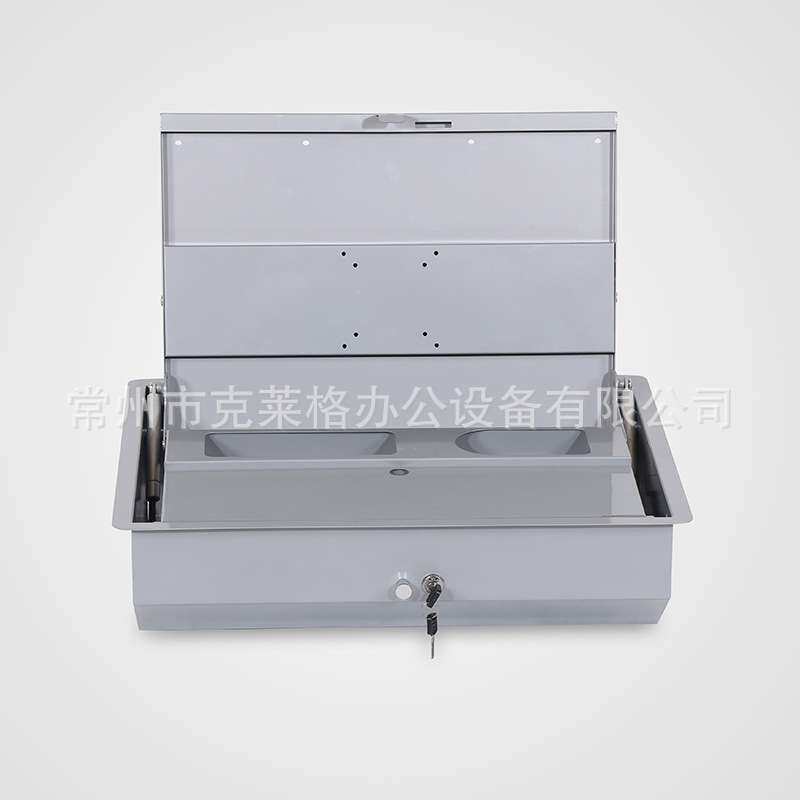 嵌入式一体机22寸手动液晶屏翻转器显示屏隐藏电脑桌翻转机带键盘
