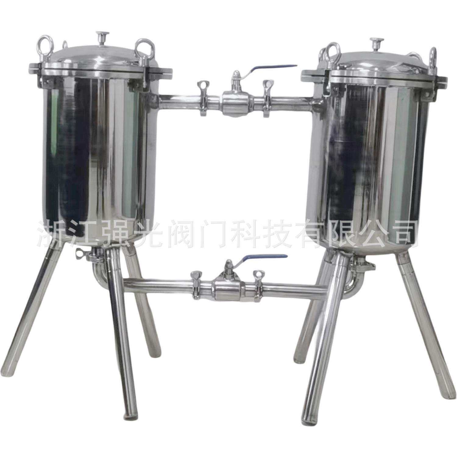 卫生级双联过滤器，食品级，304不锈钢，双桶，豆浆 豆奶 花生奶
