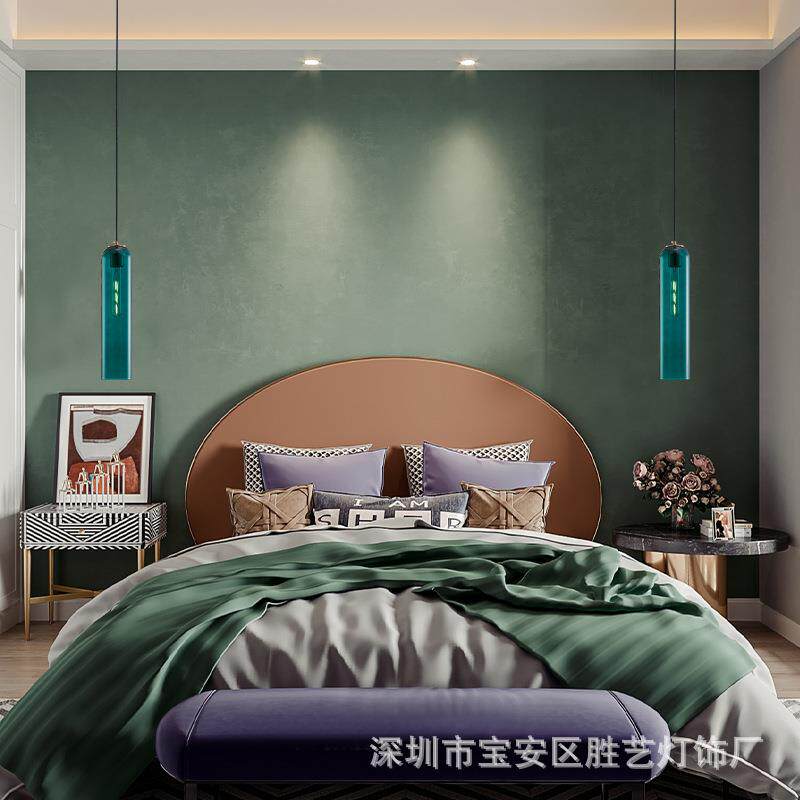 北欧灯具组合现代金属简约轻奢吧台餐厅灯单头玻璃极简床头小吊灯