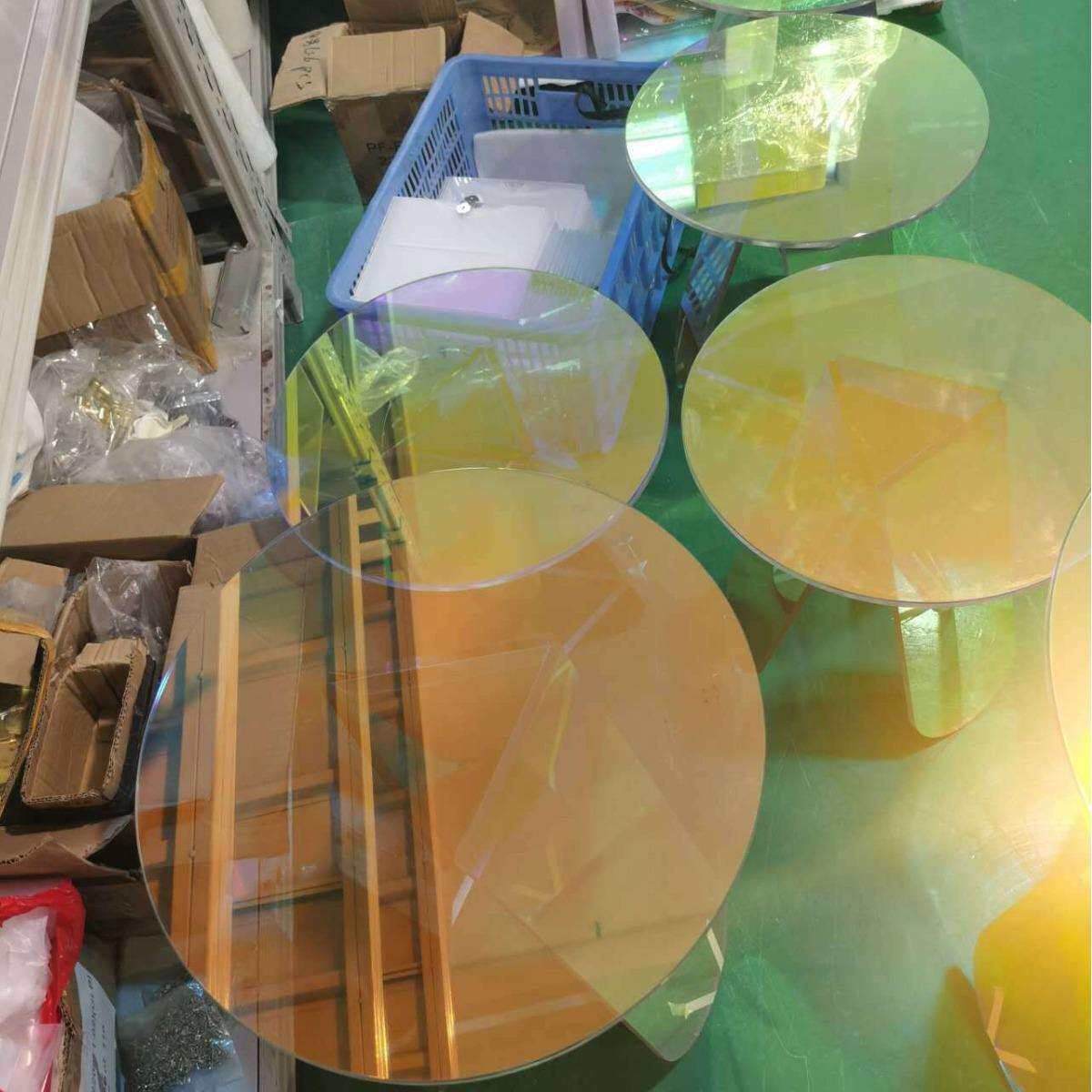炫彩亚克力茶几彩虹边几接待室大厅北欧家具有机玻璃小圆桌子家居