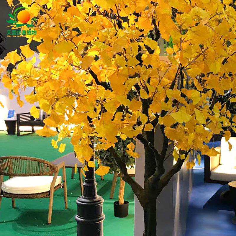 天昆仿真银杏树室内假植物装饰玻璃假钢树园林造景仿真树假银杏树