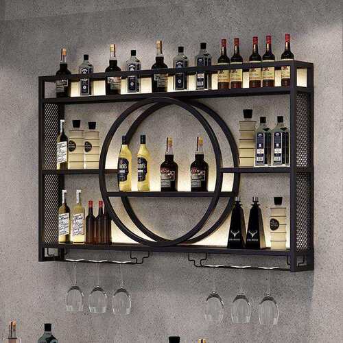 墙上壁挂式酒架吧台酒柜现代客厅新款铁艺酒架简约酒吧红酒架挂墙
