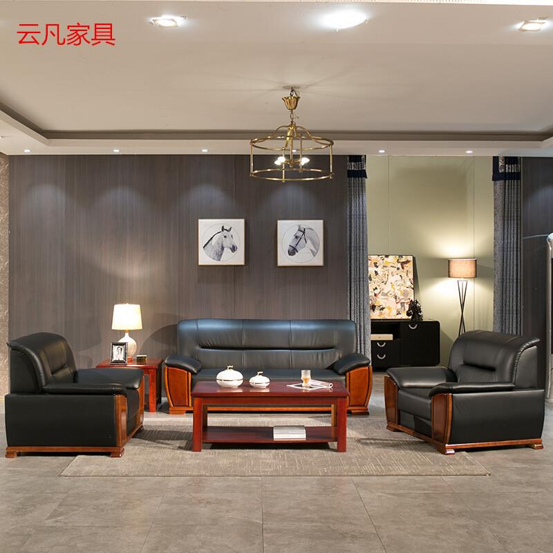 现代简约工作室三人位沙发商务会客接待洽谈沙发办公沙发茶几组合