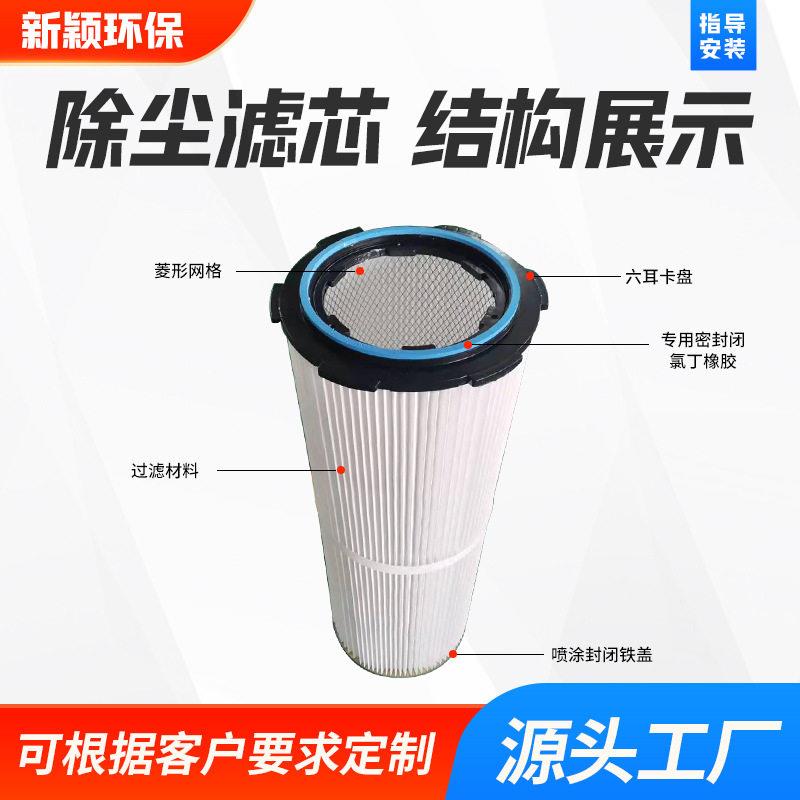 工业除尘滤芯空气净化滤筒滤清器六耳快拆滤芯喷粉设备粉尘滤芯