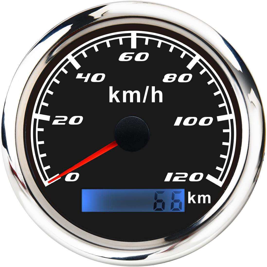 SPR斯璞瑞85mm车船改装速度表里程表公里可调120km/h迈速表码表