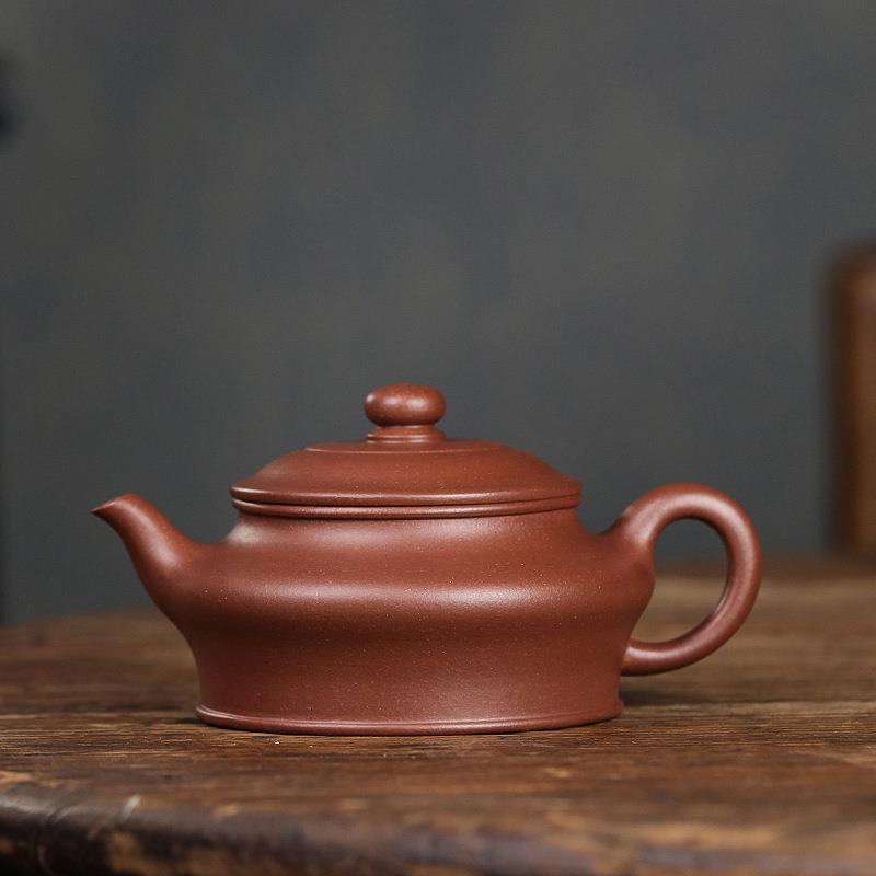 原矿宜兴紫砂壶传统泡茶壶底槽清笑樱壶虚扁壶家用泡茶壶茶具