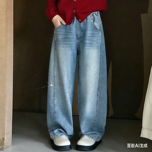 满天星满眼星河烫钻牛仔裤年货加厚奥粒绒