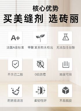大狮氢化亮光美缝剂瓷砖地砖室内外防水地暖可用勾缝填缝剂