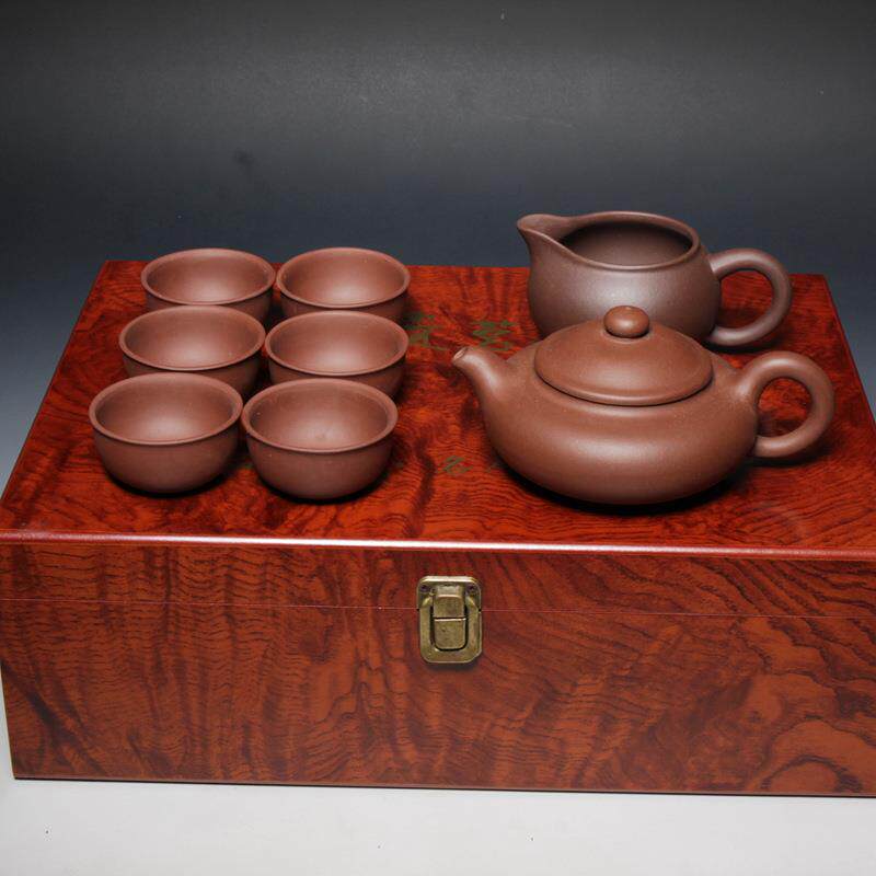 一公紫砂宜兴原矿紫泥紫砂壶手工紫砂壶套壶乳丁八件套茶具套装