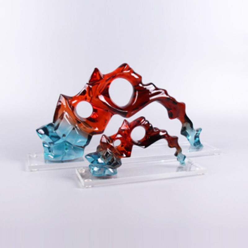 新中式透明树脂工艺品雕塑摆件创意酒店样板房展厅玄关家居装饰品