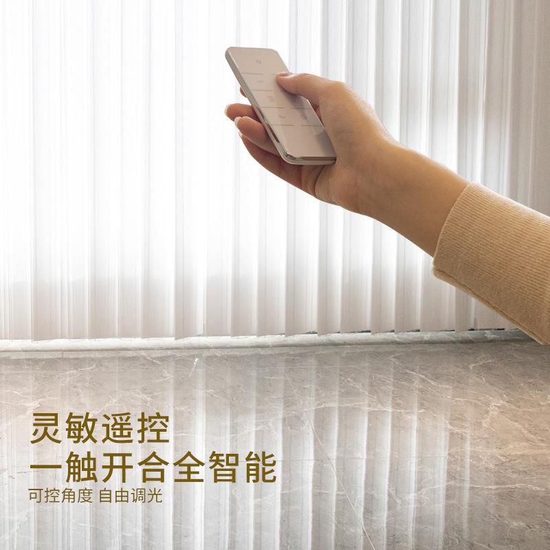 竖条纹百叶纱电动窗帘遮光垂直梦幻窗纱客厅阳台卧室飘窗窗帘