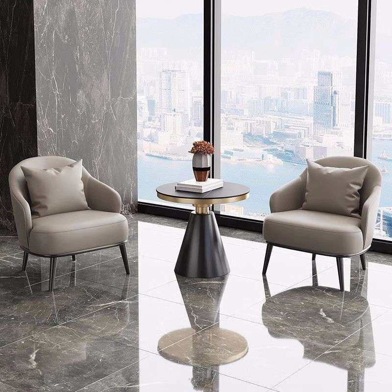 现代接待桌椅组合沙发椅轻奢酒店简约休闲单人洽谈一桌两椅