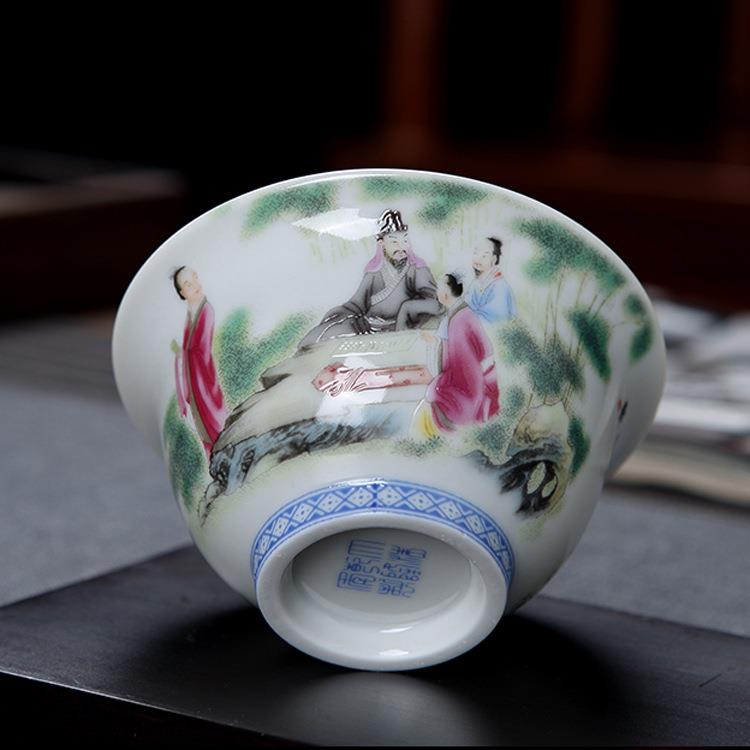 陶瓷茶具茶杯个人专用主人杯家用办公单个套装泡茶品茗杯白瓷茶盏